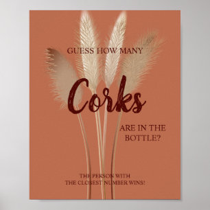 Póster Cuántos Corks Pampas Rótulo de juego de ducha de n