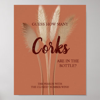 Póster Cuántos Corks Pampas Rótulo de juego de ducha de n