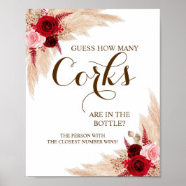 Póster Cuántos Corks Pampas Rótulo de juego de ducha de n