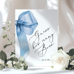 Póster Cuántos lazos hay en el frasco baby shower azul