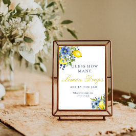 Póster ¿Cuántos lemones lanzan Rótulo de juego de ducha d