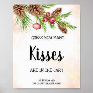 Póster ¿Cuántos Navidades de besos duchan novias Rótulo d