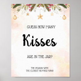 Póster ¿Cuántos Navidades de besos duchan novias Rótulo d