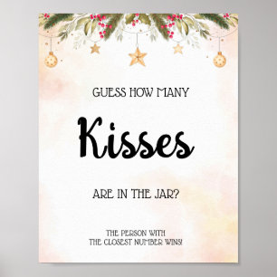Póster ¿Cuántos Navidades de besos duchan novias Rótulo d