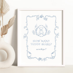 Póster Cuántos osos de peluche deben llevar el marco vint