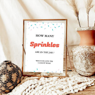 Póster Cuántos SPrinkles en el juego de Baby Shower Jar