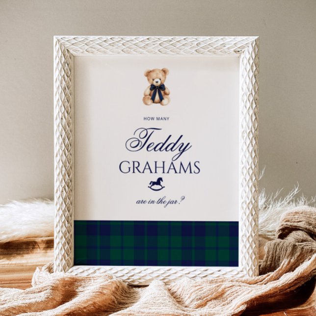 Póster Cuántos teddy grahams Teddy Bear Navy Bow (Subido por el creador)