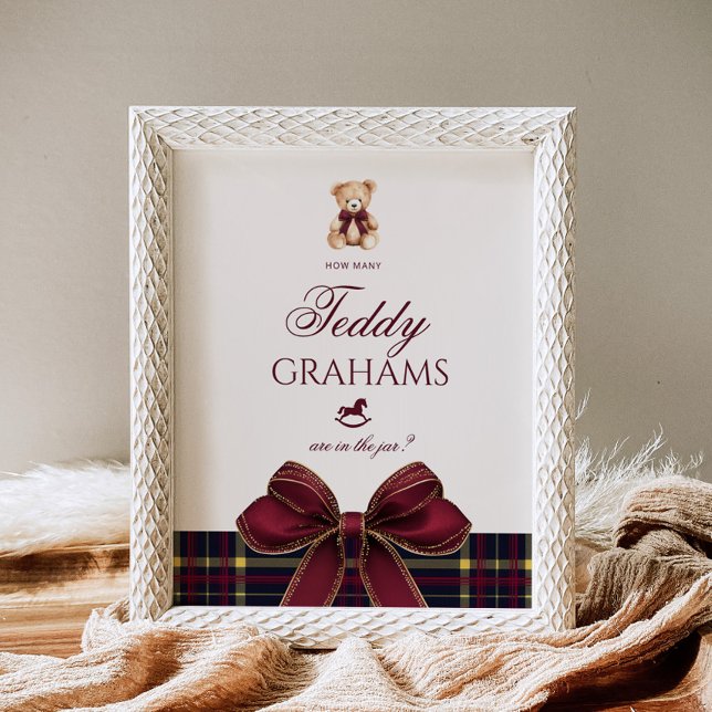Póster Cuántos teddy grahams Teddy Bear Red Bow (Subido por el creador)