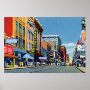 Póster Cuarta avenida de Louisville Kentucky que parece