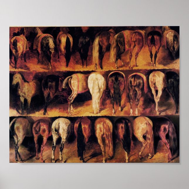 Póster Cuarteles traseros de caballos, marrón (Frente)