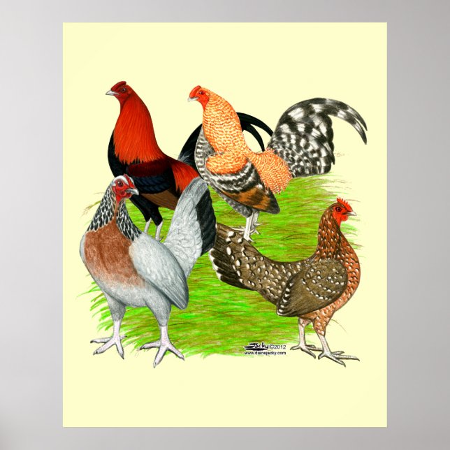 Póster Cuarteto de juego en inglés antiguo (Frente)