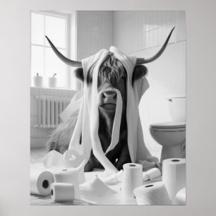 Póster Cuarto de baño de travesía de papel higiénico de v
