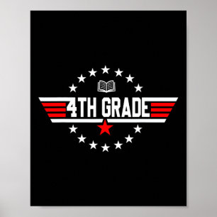 Póster Cuarto Grado De Regreso A La Escuela Primer Día Bo