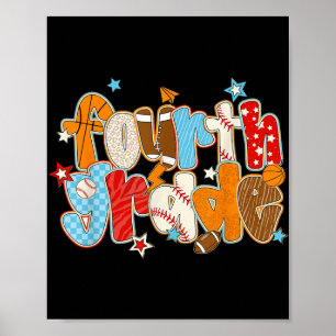 Póster Cuarto Grado De Vuelta A La Escuela De Béisbol De