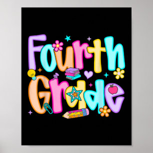 Póster Cuarto Grado Preppy Regreso a la Escuela 4to Grado