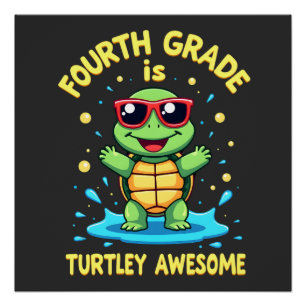 Póster Cuarto Grado Tortuga-increíble Primer Día de Cuart