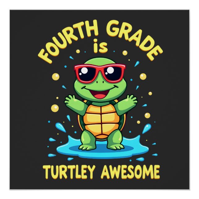 Póster Cuarto Grado Tortuga-increíble Primer Día de Cuart (Anverso)