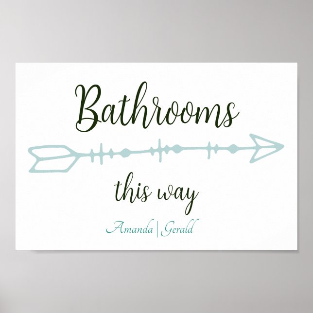 Póster Cuartos de baño Beach-y This Way Arrow (Frente)
