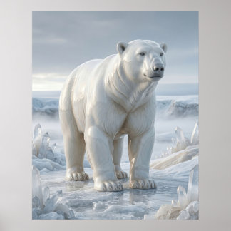 Póster Cuarzo Oso Polar de Porcelana