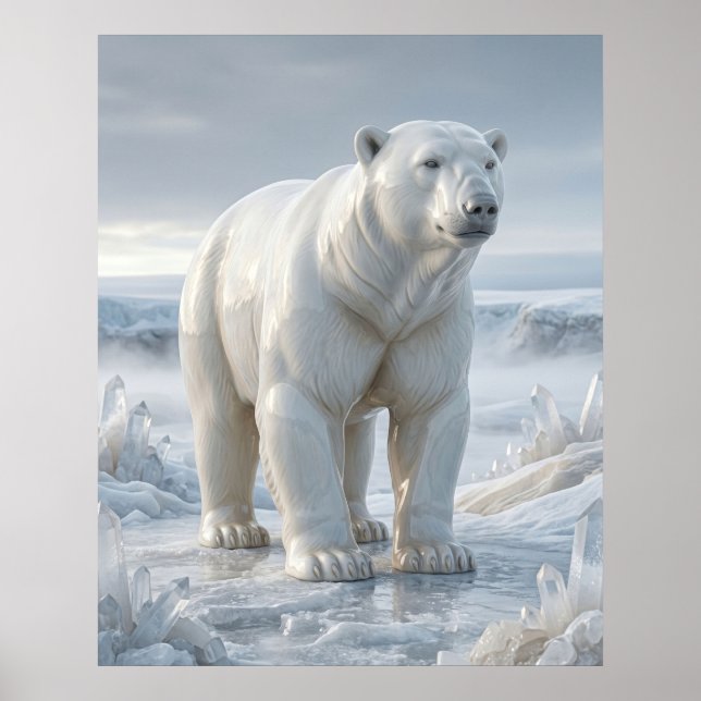 Póster Cuarzo Oso Polar de Porcelana (Frente)