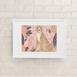Póster Cuato Boho Cheetah Animal Safari Baby Room Wall Ar