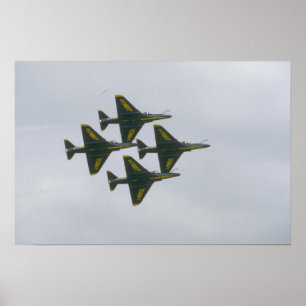 Póster Cuatro Ángel Azul A-4s en Diamante