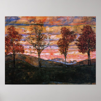 Póster Cuatro árboles