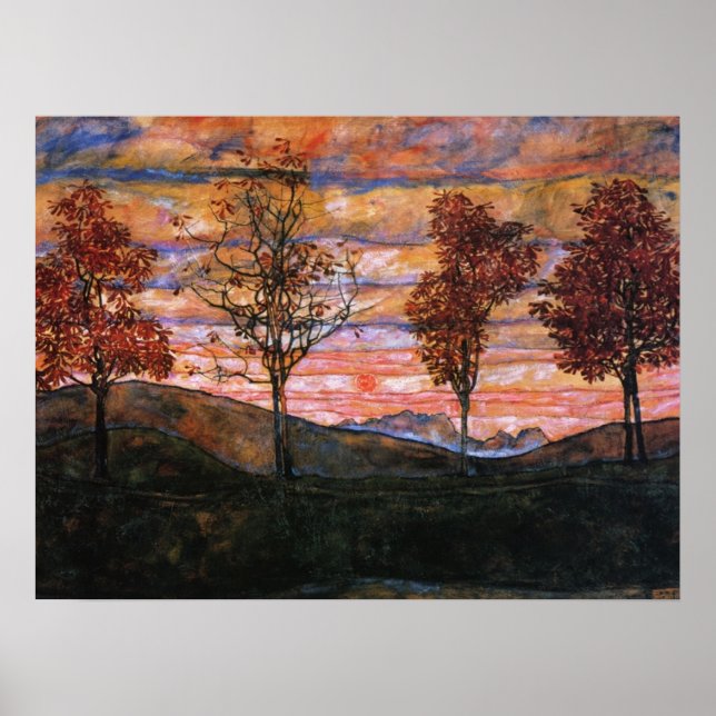 Póster Cuatro árboles (Frente)