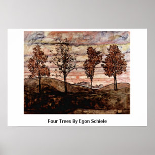 Póster Cuatro Árboles Por Egon Schiele