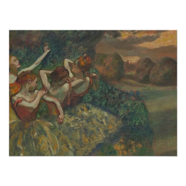 Póster Cuatro bailarinas, pintura impresionista, Edgar De (Anverso)