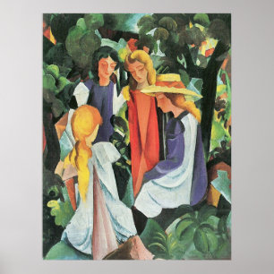 Póster Cuatro chicas de August Macke