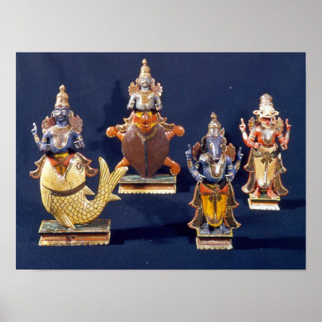 Póster Cuatro de las encarnaciones de Vishnu (Frente)