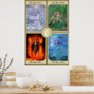 Póster Cuatro elementos