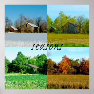 Póster Cuatro estaciones de Michigan