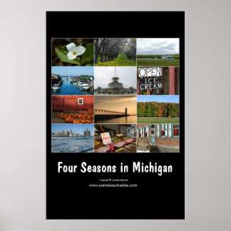 Póster cuatro estaciones en michigan poster