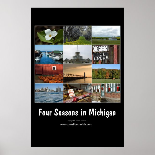 Póster cuatro estaciones en michigan poster (Frente)