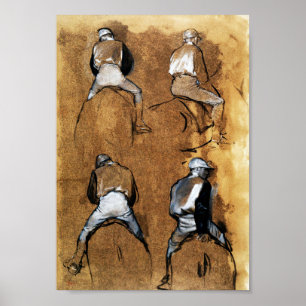 Póster Cuatro estudios de un jockey, Edgar Degas