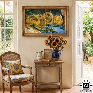 Póster Cuatro girasoles cortados por Vincent van Gogh