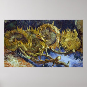 Póster Cuatro girasoles cortados - Van Gogh - c1887