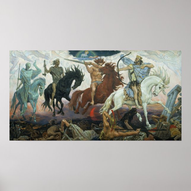 Póster Cuatro jinetes de apocalipsis de Viktor Vasnetsov (Frente)