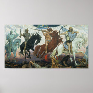 Póster Cuatro jinetes de las revelaciones del Apocalipsis