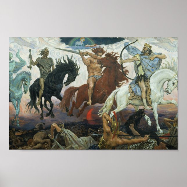 Póster Cuatro jinetes de poster Viktor Vasnetso (Frente)