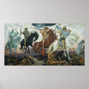 Póster Cuatro jinetes del Apocalipsis 1887 Pintura de