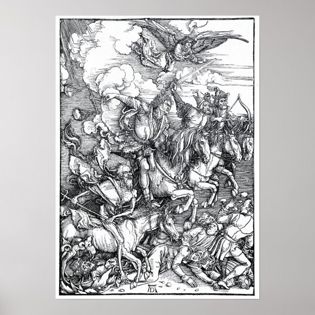 Póster Cuatro jinetes del Apocalipsis - Albrecht Durer (Frente)
