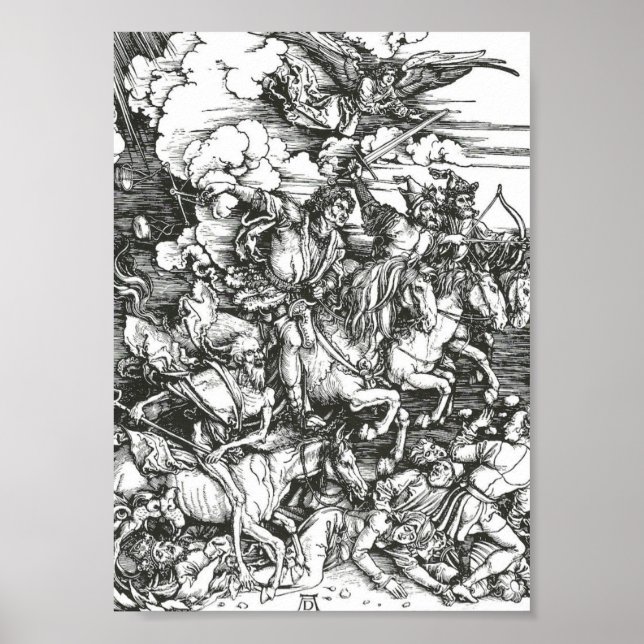 Póster Cuatro jinetes del Apocalipsis, Albrecht Dürer (Frente)