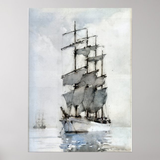 Póster Cuatro mástiles de barca (Frente)