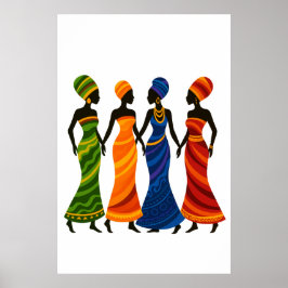 Póster Cuatro mujeres africanas