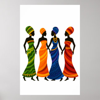 Póster Cuatro mujeres africanas