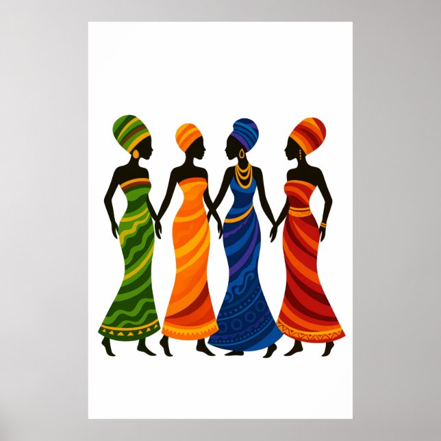 Póster Cuatro mujeres africanas (Frente)