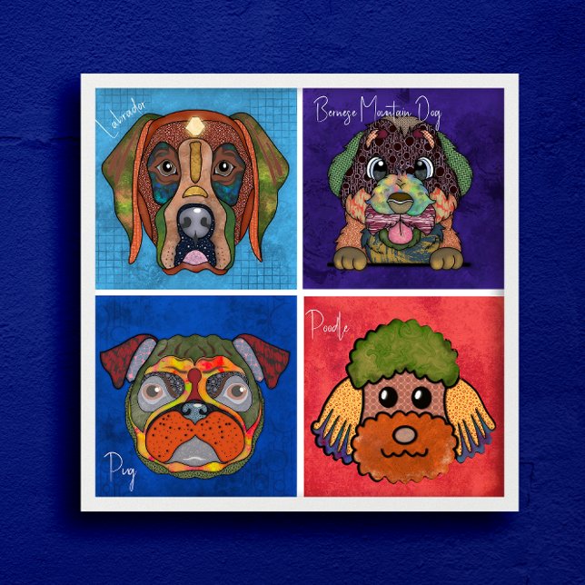 Póster Cuatro perros feos se enfrentan a un único poster  (Subido por el creador)
